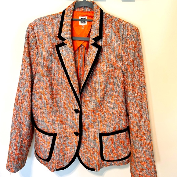 Anne Klein Jackets & Blazers - Ann Klein “Tweed-like” Blazer / Orange, Black, White / Size 16 / Like New
